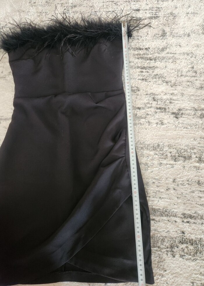 Straplez mini elbise S Beden siyah  - Görsel 3