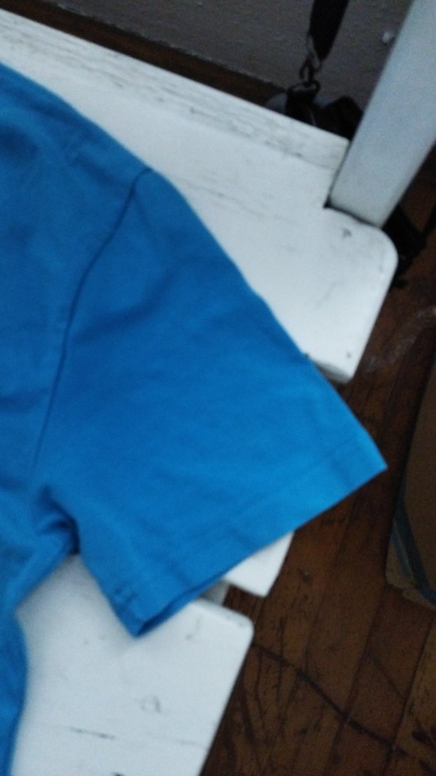 Mavi Kısa Kollu Rahat erkek tişört - Görsel 3