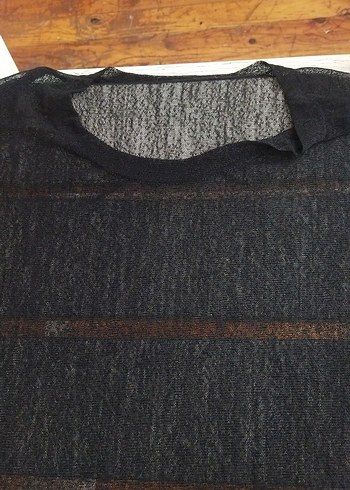 Siyah Örgü Hamile Keten Kazak - Görsel 2