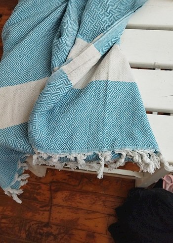 Uzun Mavi Bohem Plaj Havlusu - Görsel 2