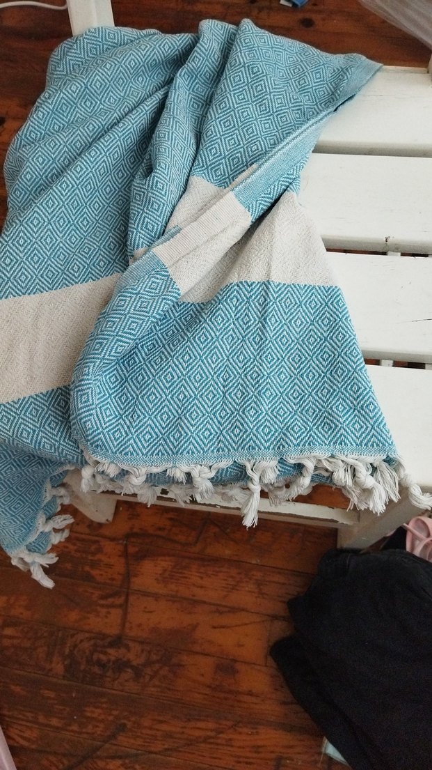 Uzun Mavi Bohem Plaj Havlusu - Görsel 2