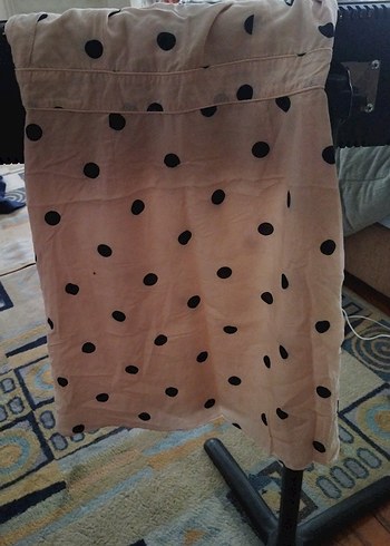 Puantiyeli Pembe Midi Hamile Eteği - Görsel 3