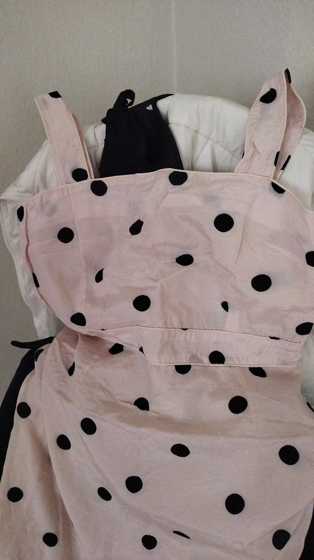 Puantiyeli Pembe Midi Hamile Eteği - Görsel 2