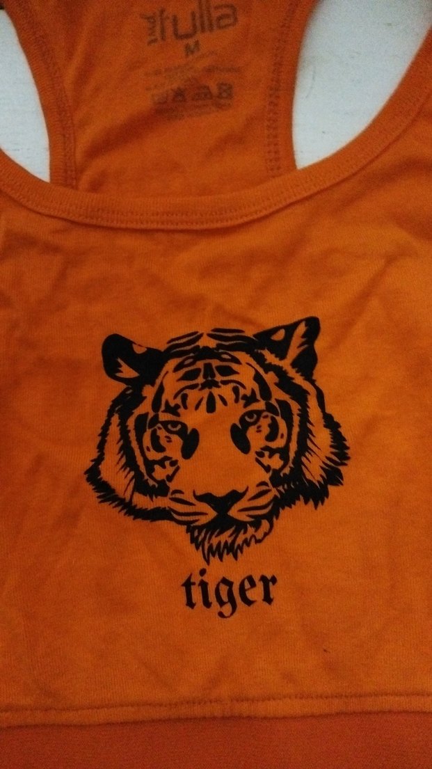 Turuncu Baskılı Spor Crop Top - Görsel 2