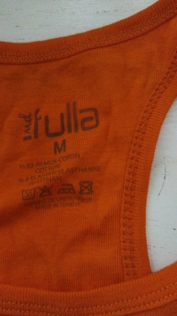 Turuncu Baskılı Spor Crop Top - Görsel 3