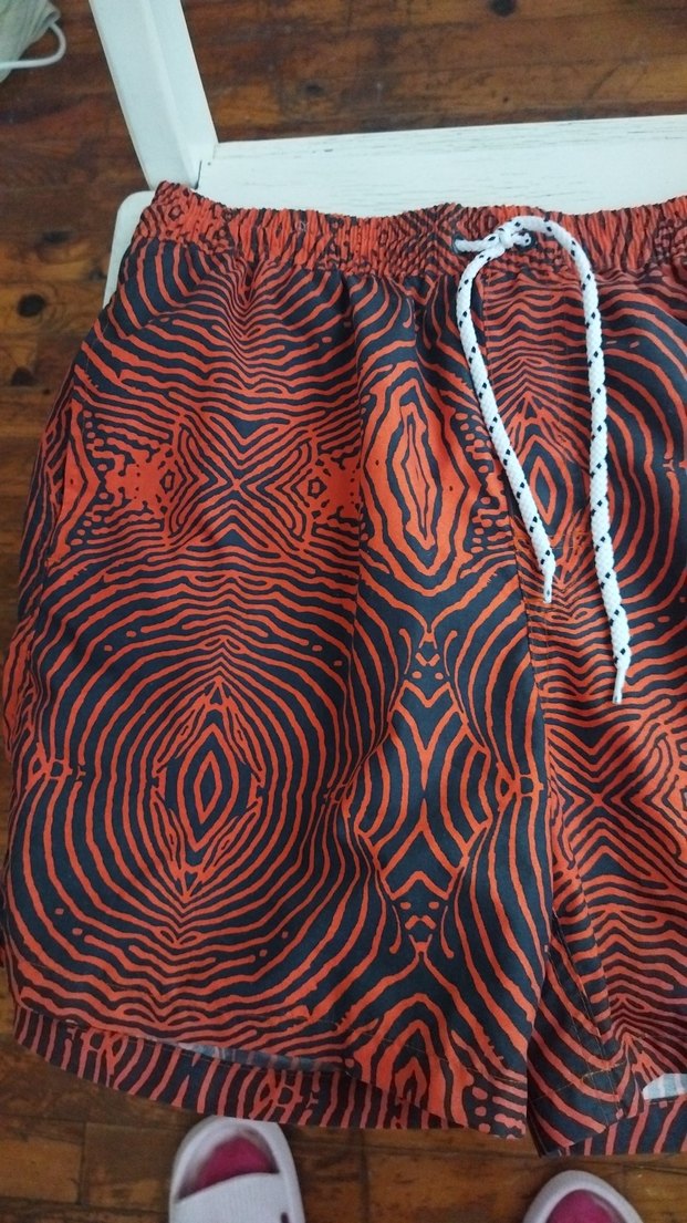 Erkek Kahverengi Batik Desenli Mini Şort - Görsel 3