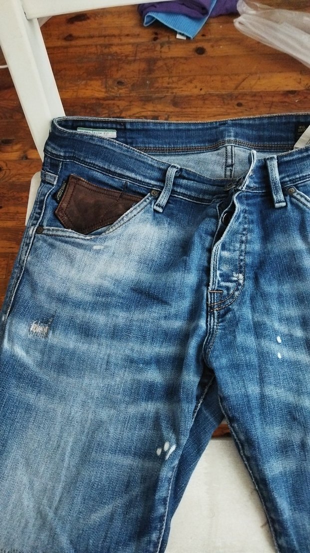 Erkek Mavi Kot Pantolon Bol Kesim - Görsel 2