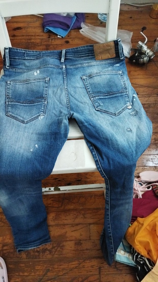 Erkek Mavi Kot Pantolon Bol Kesim - Görsel 4