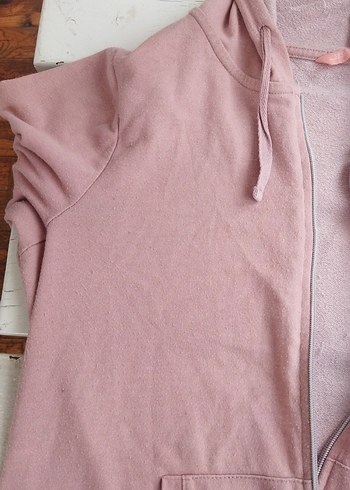 Kapüşonlu Fermuarlı Pembe Hamile Yeleği - Görsel 3