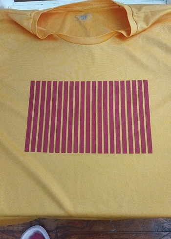 Sarı Baskılı Hamile Tişörtü, Bisiklet Yaka, Kısa Kollu - Görsel 2