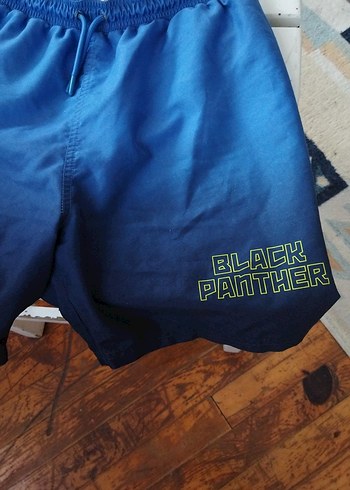 Mavi Baskılı Siyah Panter Erkek Şortu - Görsel 2