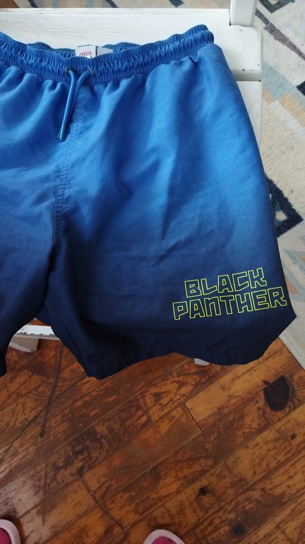 Mavi Baskılı Siyah Panter Erkek Şortu - Görsel 2