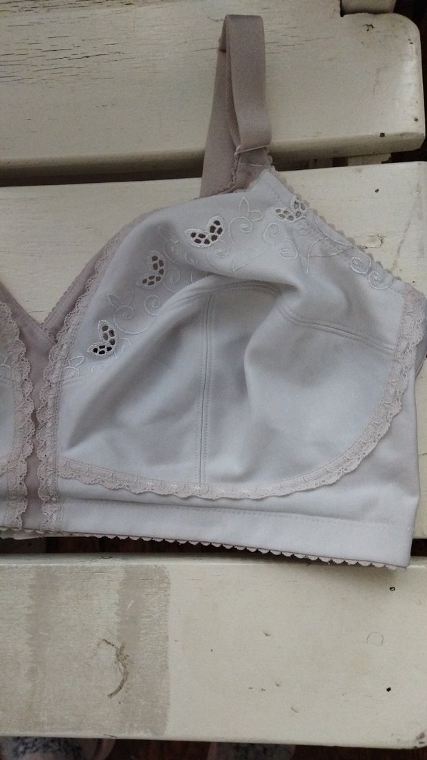 Vintage Bohem Gri Beyaz Sütyen - Görsel 2