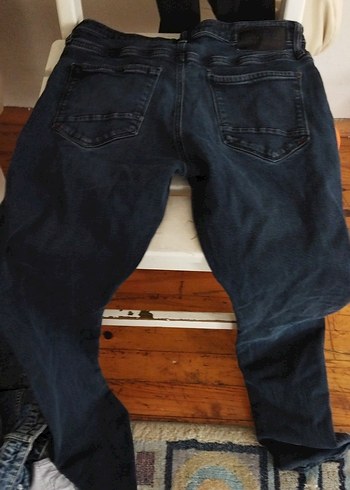 Erkek Koyu Mavi Dar Kesim Denim Pantolon - Görsel 3