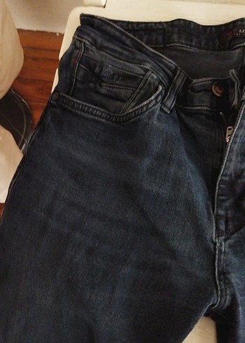 Erkek Koyu Mavi Dar Kesim Denim Pantolon - Görsel 2