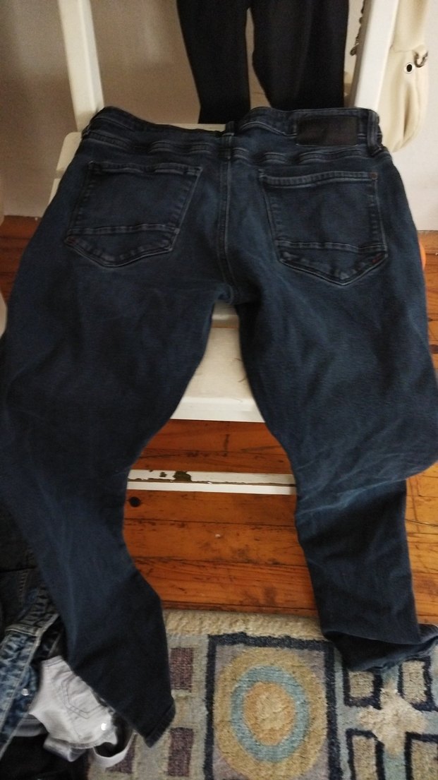 Erkek Koyu Mavi Dar Kesim Denim Pantolon - Görsel 3