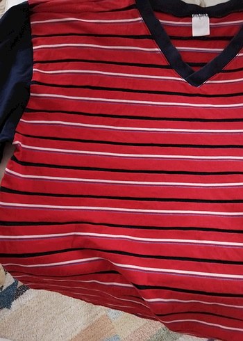 V Yaka Kırmızı erkek pijama üstü - Görsel 2