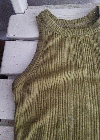 Kadın Haki Yüksek Yakalı Triko Atlet - Görsel 2