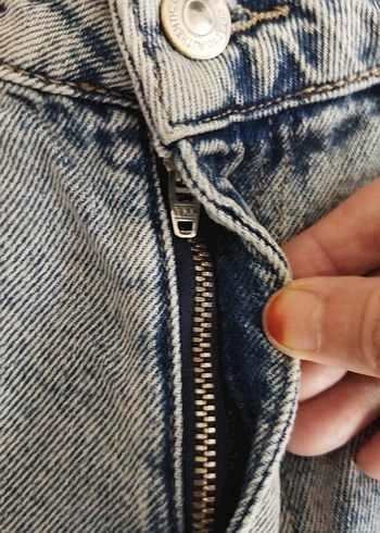 Kadın Gri Mavi Loose Fit Mini Denim Şort - Görsel 5