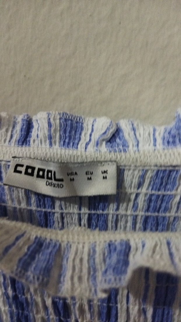 Mavi Çizgili Askılı Uzun Elbise - Görsel 5