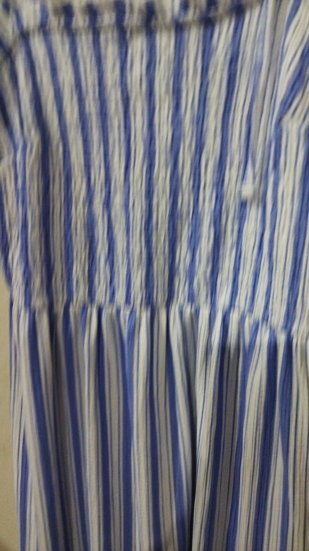 Mavi Çizgili Askılı Uzun Elbise - Görsel 4