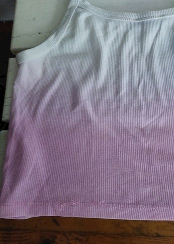 Pembe Beyaz Bağlama Desenli Mini Atlet - Görsel 2