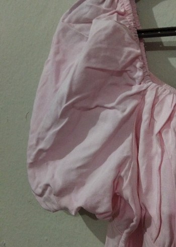 Pembe Midi Boy Pliseli Keten Elbise - Görsel 3