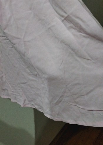 Pembe Midi Boy Pliseli Keten Elbise - Görsel 2