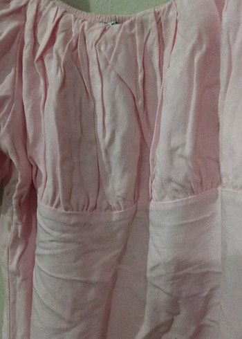 Pembe Midi Boy Pliseli Keten Elbise - Görsel 4