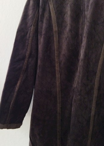 Kahverengi Kadın Süet Uzun manto - Görsel 7