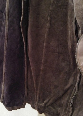 Kahverengi Kadın Süet Uzun manto - Görsel 5