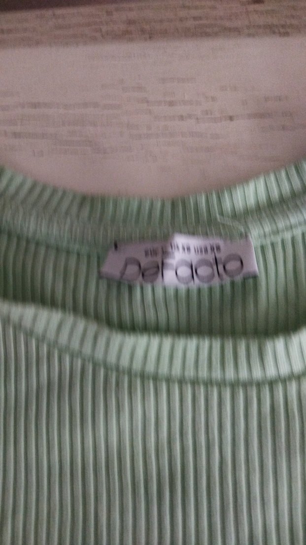 Yeşil Kısa Kollu Triko Tişört - Görsel 4