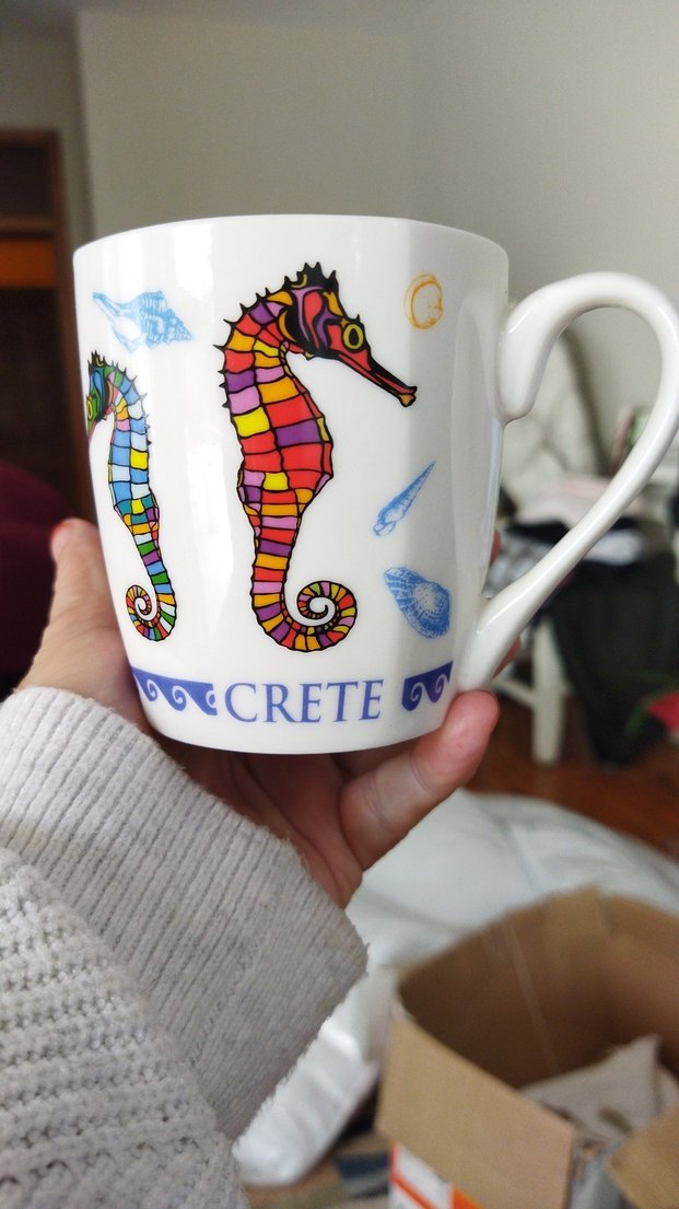 Renkli Deniz Atı Desenli Seramik Kupa - Görsel 2