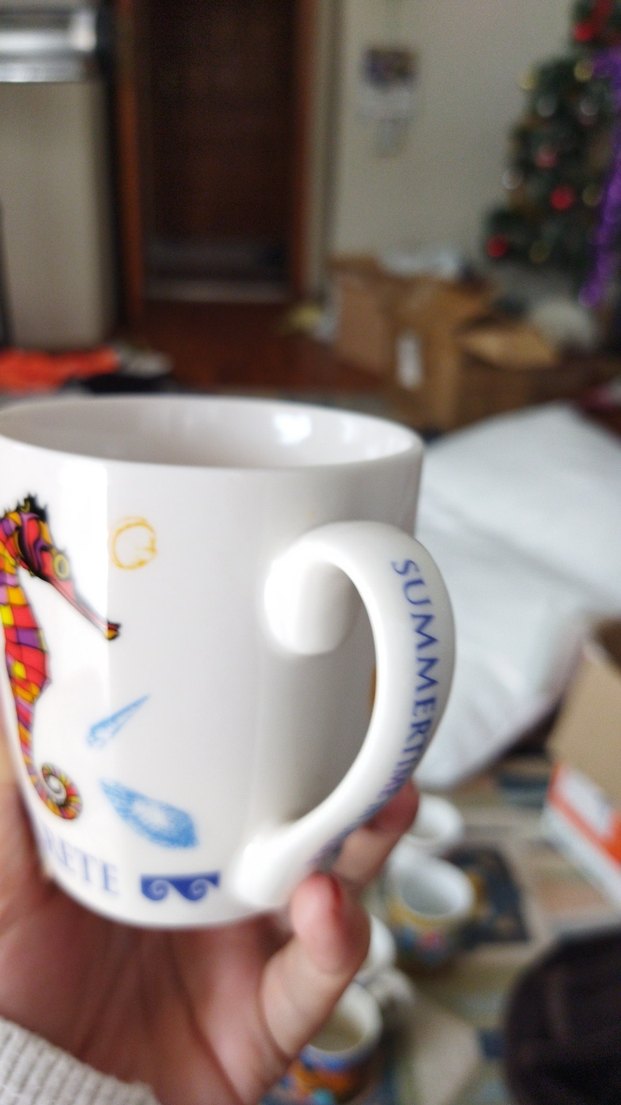 Renkli Deniz Atı Desenli Seramik Kupa - Görsel 3