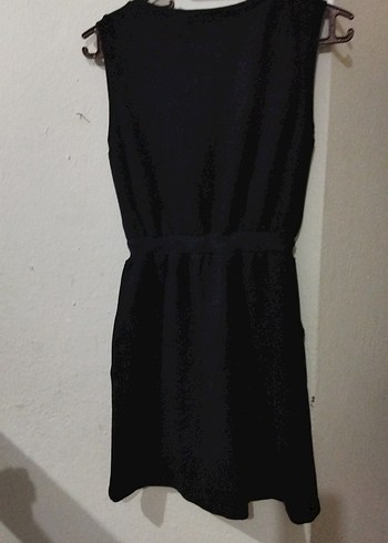 Siyah Baskılı Kemerli Midi Elbise - Görsel 6