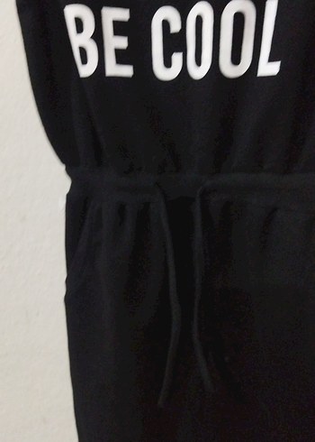 Siyah Baskılı Kemerli Midi Elbise - Görsel 3