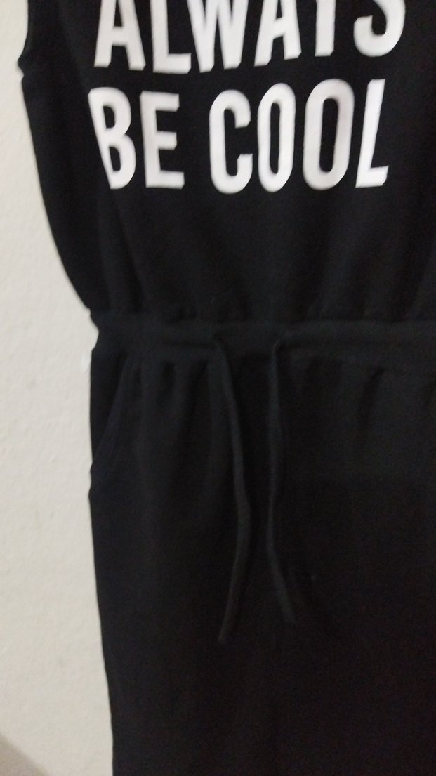 Siyah Baskılı Kemerli Midi Elbise - Görsel 3