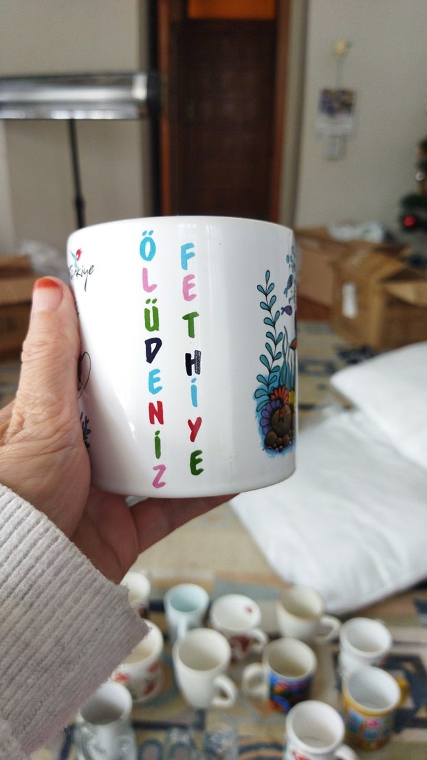 Pastel Renkli Türkiye Temalı Beyaz Kupa - Görsel 2