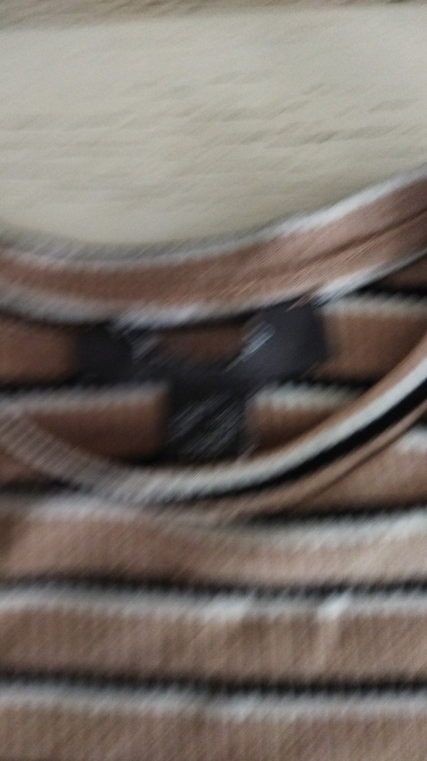 Bej Çizgili Kısa Kollu Kadın Tişört - Görsel 4