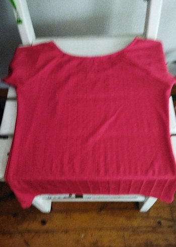 Kırmızı Kısa Kollu Salaş Kadın Tişört - Görsel 4