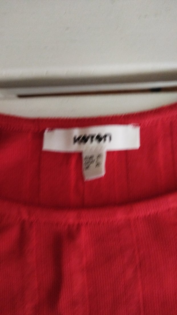 Kırmızı Kısa Kollu Salaş Kadın Tişört - Görsel 3