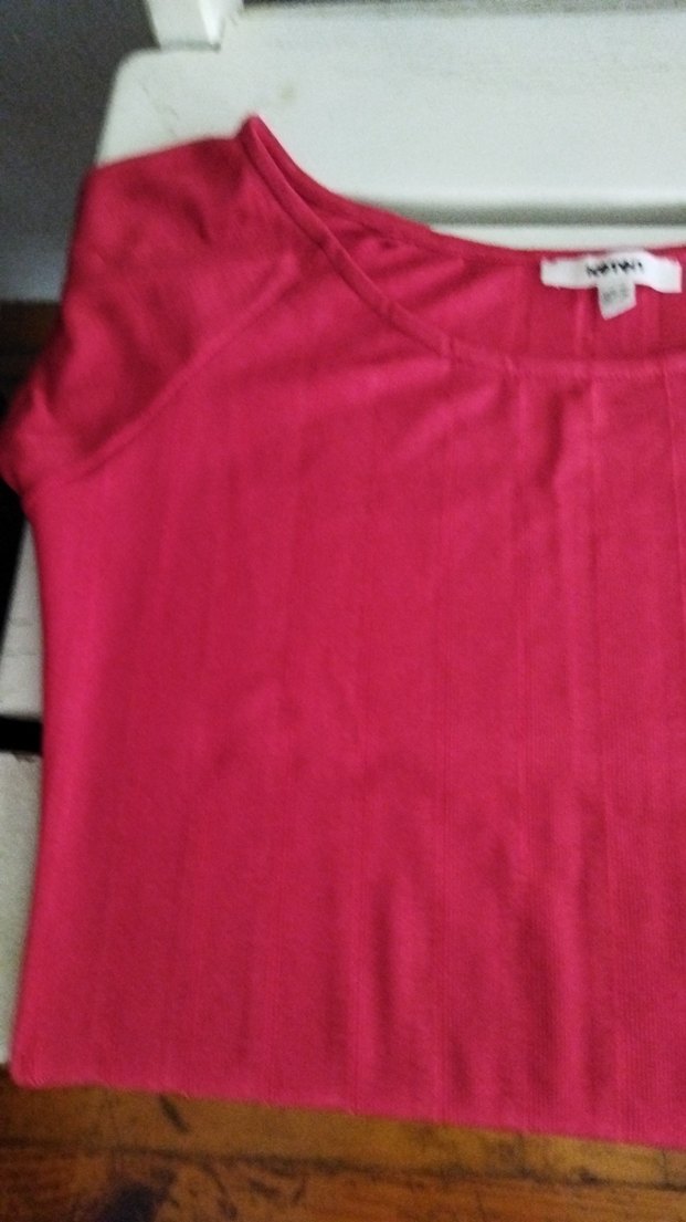 Kırmızı Kısa Kollu Salaş Kadın Tişört - Görsel 2