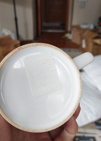 Renkli Desenli Beyaz Seramik Kupa - Görsel 4