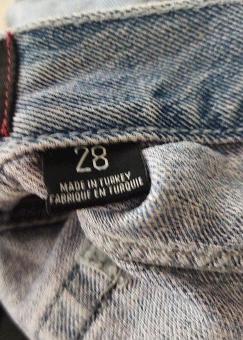 Düğmeli Gri Mavi Kadın Denim Şort - Görsel 7