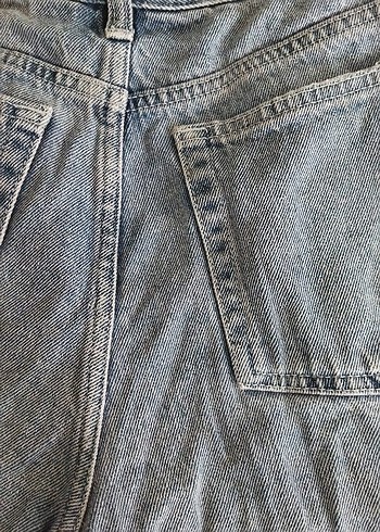 Düğmeli Gri Mavi Kadın Denim Şort - Görsel 6