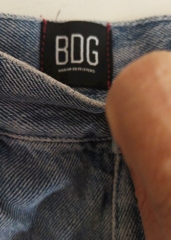 Düğmeli Gri Mavi Kadın Denim Şort - Görsel 3