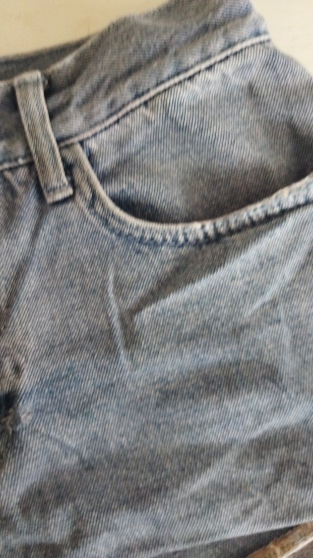 Düğmeli Gri Mavi Kadın Denim Şort - Görsel 4