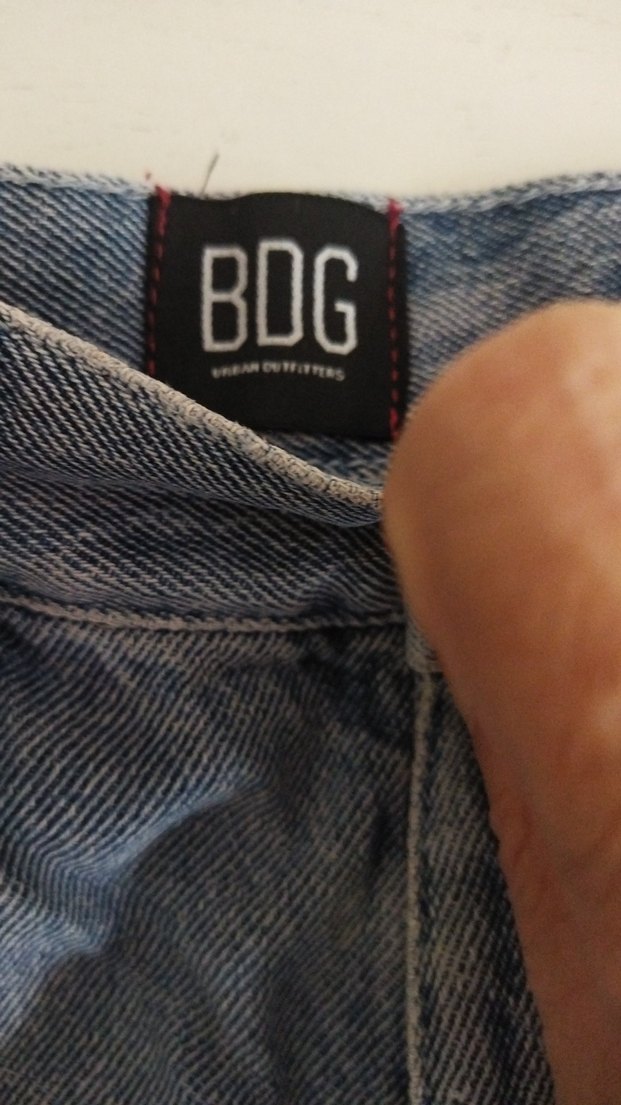 Düğmeli Gri Mavi Kadın Denim Şort - Görsel 3