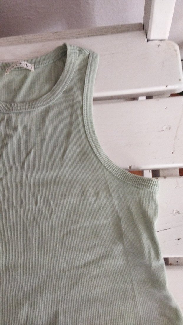 Yeşil Pamuklu Basic Kolsuz Atlet - Görsel 2