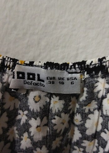 Kısa Kollu Mini Siyah Beyaz Desenli Elbise - Görsel 5